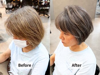 tida smile目黒駅前店［ヘアセット/ヘアメイク/ヘアアレンジ］【5/30 OPEN（予定）】の写真/【染めるたび、髪が整う実感を】ただ白髪を隠すだけではない、髪をケアしながら透明感と艶のある髪へ◇