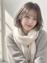 ソレイユ(Soleil)&nbsp;ゆるふわボブパーマ×透け感グレージュ/20代30代/金沢