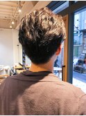 メンズ前髪立ち上げパーマ