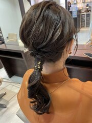 ゆる巻きパーティーヘアセット 結婚式 ヘアアレンジ