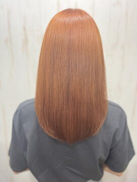 アトリエMAI 北千住 【ブリーチなしダブルカラー】艶感オレンジブラウン