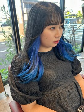 ルシュカイチマルニ(Rasca102) Rasca◇インナーブルー　アッシュカラー　ロングヘア