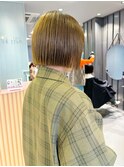 イメチェン/ホワイトブロンド/外ハネボブ/美髪/名古屋/名駅