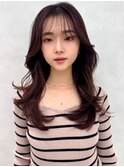 イメチェン/似合わせカット/フルバング/レッドブラウン/中野