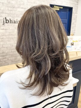 ジェービーヘア 稲毛(jb hair) 外ハネレイヤー美髪ハイライトグレージュ