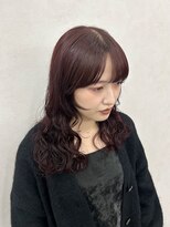 クム 横浜(qumu)&nbsp;【qumu MARIKO】ワインレッドカラー×ブリーチなしダブルカラー