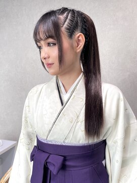 ゼスト クレス(ZEST Cres) 【立川CRES三木】卒業式・着物コーンロウポニースタイル2