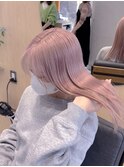 ペールピンクベージュブリーチダブルカラーハイトーン渋谷駅