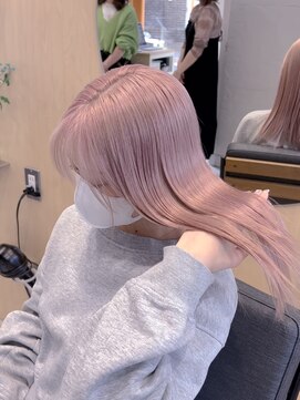 スタン 渋谷(Stam) ペールピンクベージュブリーチダブルカラーハイトーン渋谷駅