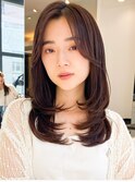 韓国風艶髪セミロングレイヤー◎髪質改善夏カラー秋カラー