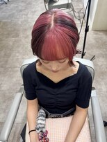 ハイネ(hyne)&nbsp;ピンクとブラックのセクションカラー