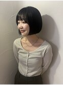 黒髪ボブ/パツッとボブ/タッセルボブ