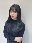 レイヤーカット×ブルーブラック