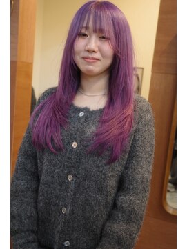 チャプター 問屋町(chapter) 髪質改善顔まわりレイヤーカットワインレッドダブルカラー韓国