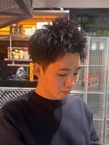 ブラック(BLACK) メンズショート/アップバング/スパイキーショート