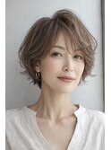 白髪ぼかし脱白髪染め大人ショート40代50代60代
