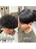ボリュームダウン×自然な仕上がりの縮毛矯正
