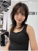 縮毛矯正/ワンホンレイヤー/ミルクティーブランド/ダークブルー