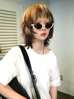 レコ 渋谷(LECO)&nbsp;レイヤーウルフカット抜きっぱなしブランドブラウン裾カラー