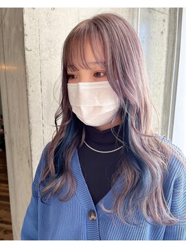 ラニヘアサロン(lani hair salon) シルバーベージュ＋インナーブルー