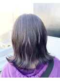 美髪/ホワイトグレージュ/ネビージュ/大人かわいい/こなれミディ