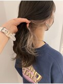 インナーカラー  ケアブリーチ ベージュ 赤み無しカラー