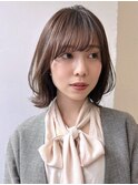 大人可愛い20代30代40代小顔レイヤーボブ×シアーベージュ★