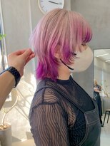 テトヘアー(teto hair) ウルフカット、デザインカラー、毛先カラー、ホワイトベージュ