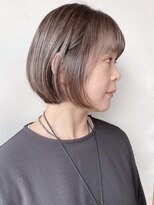 モリオフロムロンドン 原宿本店(morio from London) 【morio原宿】大人　丸みボブ　ハイライトカラー　白髪ぼかし
