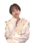 前髪インナーカラーフェイスフレーミングカラー美髪ショートボブ