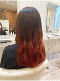 オレンジグラデーション×ミディアム♪
