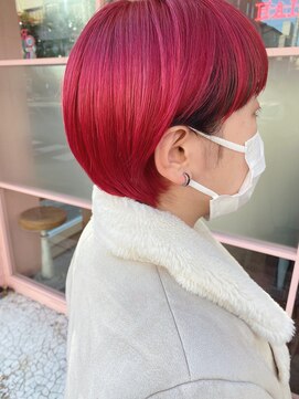 イルウィ(irwi) 【デザインカラー】レッドアンブレラカラー　マッシュショート