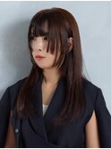 姫カット×ストレートロング