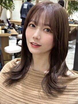 ローネス ギンザ(LONESS ginza) ブラウンベージュミディアムレイヤー前髪カット楽ちんヘア銀座