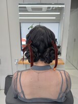 黒髪ヘアのツインお団子【清板】