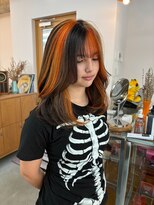 エルム 府中(yelm)&nbsp;【オレンジ×デザインブリーチ】#ダブルカラー#韓国