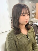 クリーム 町田(Cream) 【20代・30代人気】小顔見せ顔まわりレイヤー×オリーブベージュ