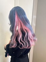 リーオオサカ(Lee Osaka)&nbsp;ピンクインナーカラー/ブルーヘアカラー