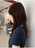 透明感マットブラウン/レイヤー/顔まわりカット/ハッシュカット