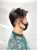 刈り上げ爽やかビジネススタイル【束感ショート/アップバング】