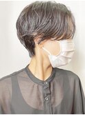 【morio 原宿】黒髪ハンサムショートセンターパートパーマ宮本
