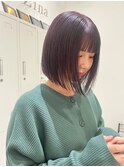 ツヤ感カラー＊小顔ボブ＊ディープパープル【ZinaCENTRAL】