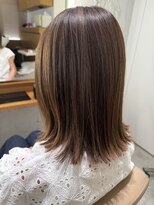 アンドビューティフル 恵比寿(andbeautiful)&nbsp;ハイライトたっぷりなベージュカラーと外はねミディアム