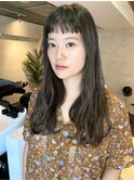 短めバング オン眉ロングヘア　miwa