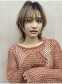 くびレイヤーボブウルフ　ミディアムウルフ　ウルフカット