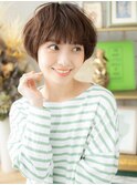 くせ毛風前下がり丸みショートマッシュパーマh3志木20代30代40代