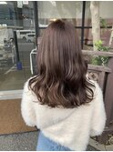 【#ウォームブラウン】×セミロングゆるウェーブ