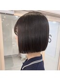 切りっぱなしボブ/ミニボブ/ラベンダーグレージュ