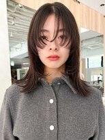 【MINX】くびれヘアアプリコットオレンジハイライトカラー_銀座
