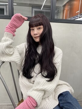 ニコ トウキョウ 渋谷(nico TOKYO) ダブルカラーチェリーレッドピンクブラウン韓国レイヤーロング